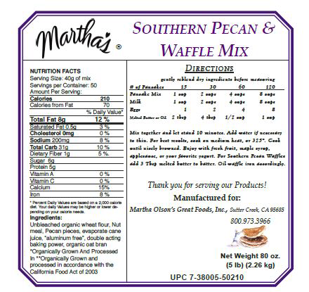 Southern Pecan Pancake & Waffle Mix-5 lb.